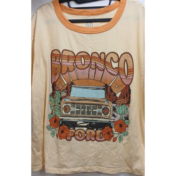 Ford Bronco Cropped Ringer T-Shirt  2XL Cotton Blend Officially Liscensed EUC - Picture 3 of 4